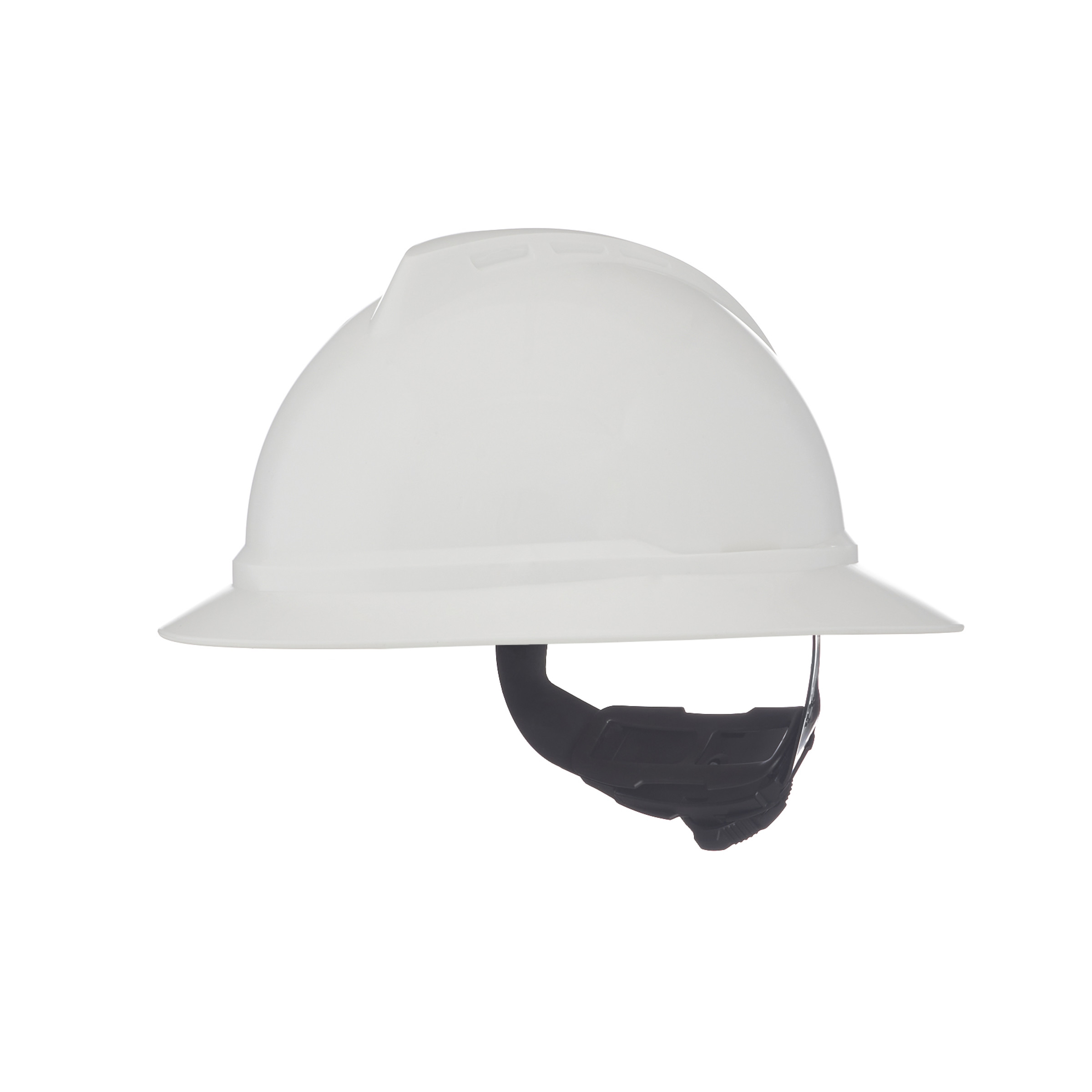 V-Gard 500 Hat, White Non-Vented, 4-Point Fas-Trac III